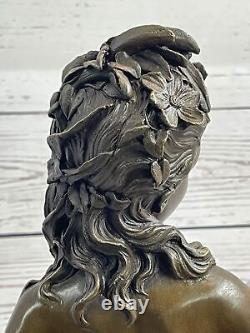 Victorien Maiden Buste Femelle Statue Style Art Nouveau Vintage Bronze Affaire