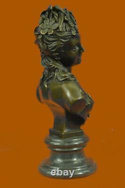 Victorien Maiden Buste Femelle Statue Style Art Nouveau Vintage Bronze Solde