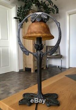 Vieux Lampe de Table Style Art Nouveau Gerstenberg Arts et Métiers Main Vintage