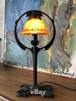 Vieux Lampe de Table Style Art Nouveau Gerstenberg Arts et Métiers Main Vintage