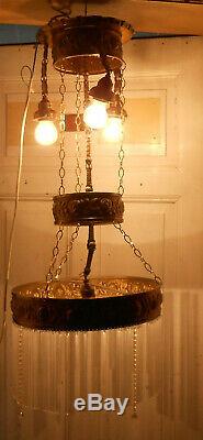 Vieux Lustre 4flamig Art Nouveau Plafonnier Lampe à Suspension Lustre Vintage