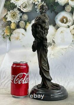 Vintage 1920 `S Art Déco Nouveau Français Bronze Femme Danseuse Statue Sur