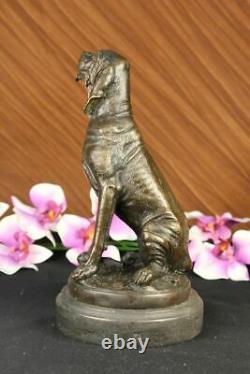 Vintage Art Déco Solide Fonte Bronze Chien / de Chasse Figurine Marbre