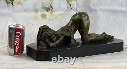 Vintage Art Déco / Style Nouveau Bronze Statue En Chair Femme Érotique