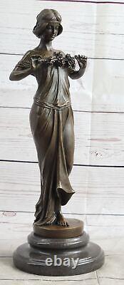 Vintage Art Nouveau Bronze Signée Pittaluga Nymphe Déesse Statue Sculpture Gift