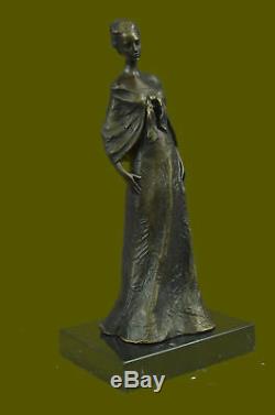 Vintage Art Nouveau Français Victorien Bronze Femme Sculpture Parlor Statue Home