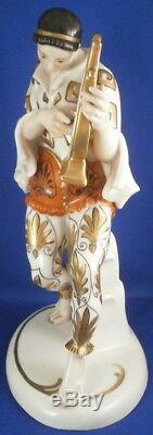 Vintage Art Nouveau Schwarzburger Verkstâtten Porcelaine Dame Figurine Figurine