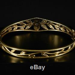 Vintage Bracelet avec 37 Altschliff Diamants Art Nouveau 14 Carats or Jaune