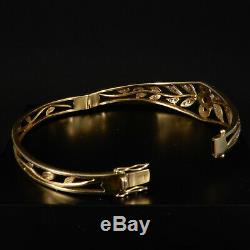 Vintage Bracelet avec 37 Altschliff Diamants Art Nouveau 14 Carats or Jaune