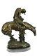 Vintage Bronze/fonte Fin De The Trail Indien Sur Cheval Art Nouveau Vitaleh