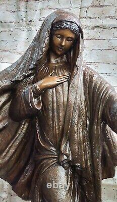 Vintage Bronze Style Art Nouveau Jesus Mary Catholique Icon Fonte Sculpture