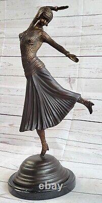 Vintage Égyptien Danseuse Par Chiparus Art Déco Nouveau Bronze Statue