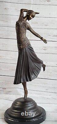 Vintage Égyptien Danseuse Par Chiparus Art Déco Nouveau Bronze Statue