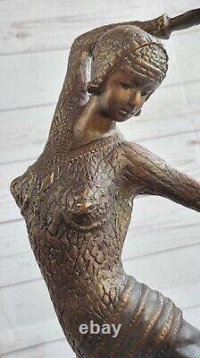 Vintage Égyptien Danseuse Par Chiparus Art Déco Nouveau Bronze Statue