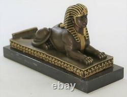Vintage Européen Finery Art Déco Égyptien Revival Bronze Sphinx Serre-Livre Lrg