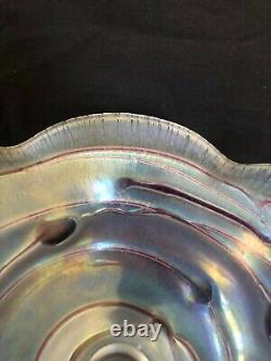 Vintage Freiherr Von Poschinger Art Nouveau Irisé Violet Fruitbowl