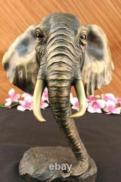 Vintage Grand Bronze Éléphant Sculpture Par A. Barye Beau Pièce Figurine Art