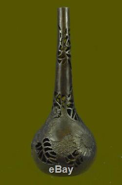 Vintage Islamique Arabe Ottoman Perse Grand Bronze Laiton Cuivre Cruche Vase Art