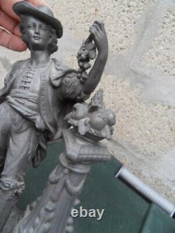 Vintage Statue pendule horloge art nouveau theme vendange raisin XVII XVIIIe