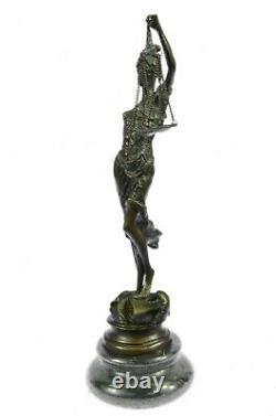 Vintage Store Lady Justice Bronze Statue Fonte Sculpture Art Déco Figurine