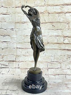 Vintage Style Art Nouveau Deco Bronze Danseuse Par Colinet Fonte Domestique