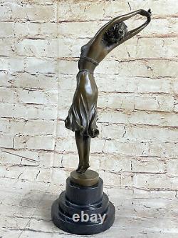 Vintage Style Art Nouveau Deco Bronze Danseuse Par Colinet Fonte Domestique