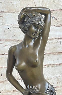 Vintage Style Art Nouveau Deco Bronze Harem Danseuse Par Milo 1980 Original