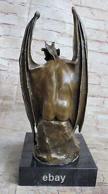 Vintage Style Art Nouveau Euro Bronze Diable Satan Démon Satyre Figurine Solde