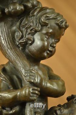 Vintage Style Art Nouveau Français Bronze Sculpture Figurine Fonte Maison Cadeau