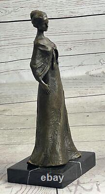 Vintage Style Art Nouveau Français Victorien Bronze Femme Sculpture Salon Statue