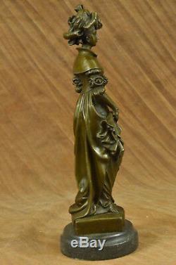 Vintage Victorien Art Nouveau Artiste Signé Bronze Patine Spelter Fonte Décor