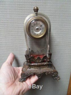 Vintage art nouveau clock uhr pendule horloge pendulette voyage JUNGHANS