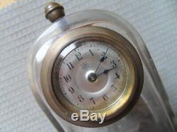 Vintage art nouveau clock uhr pendule horloge pendulette voyage JUNGHANS