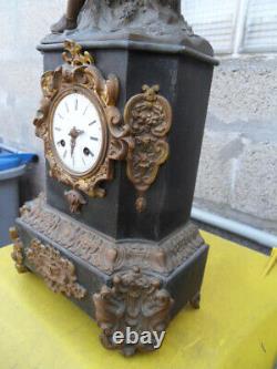 Vintage clock uhr pendule horloge cheminée joueur de flute art nouveau napoleon