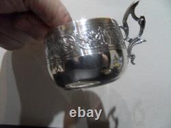 Vintage silver cup tasse sous tasse soucoupe argent poincon Minerve art nouveau