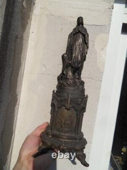 Vintage statue virgin lady reliquary Vierge bernadette Lourdes 1858 art nouveau